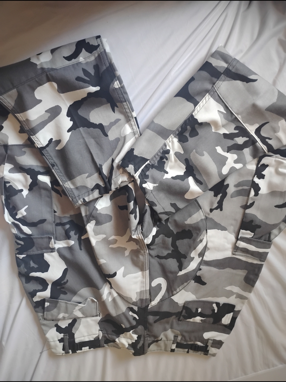 Gray Camo Cargo Shorts